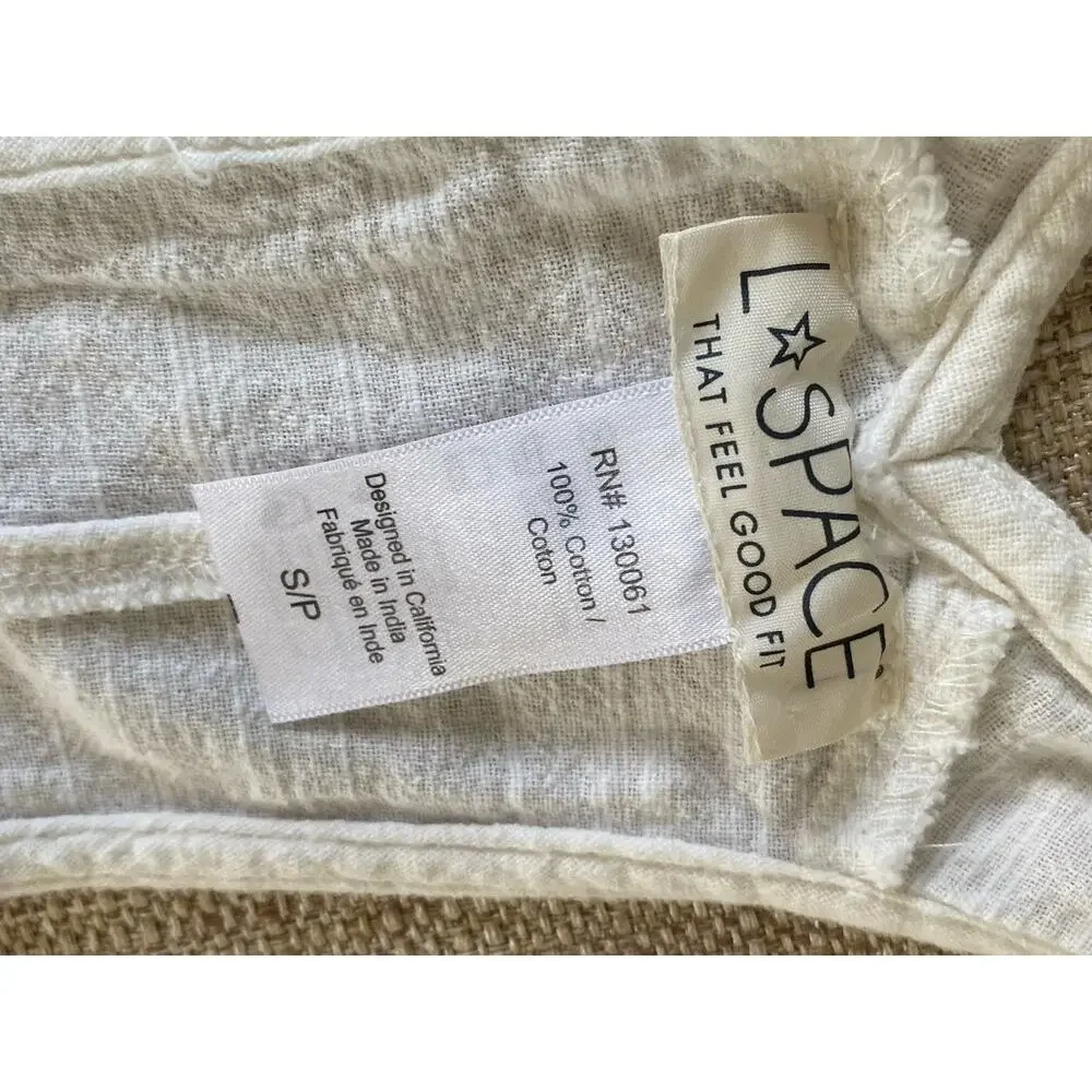 LSPACE Freya Cover-Up Jumpsuit Women’s Cotton Beach Swimwear White S P